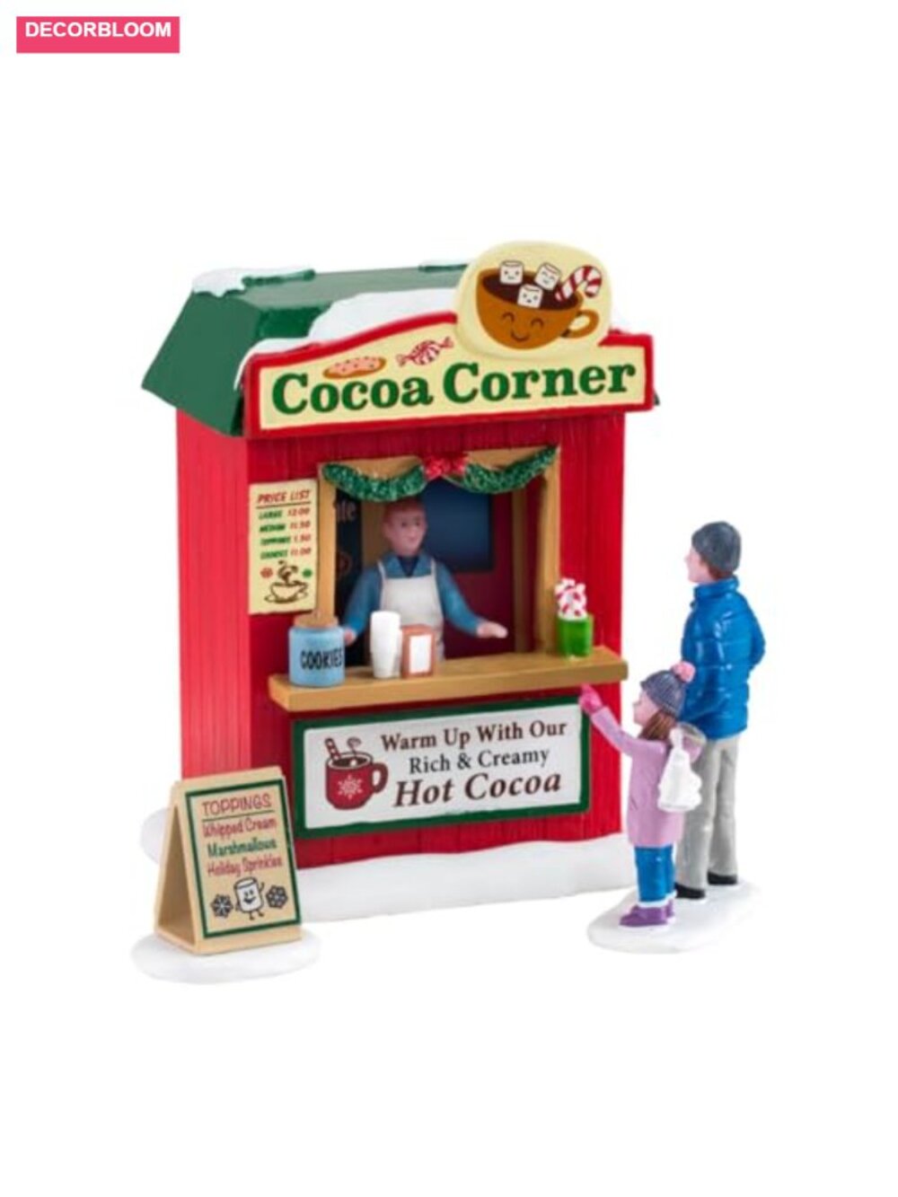 Cocoa Corner Table Accent Set of 3 Polyresin Collectible Village Figures